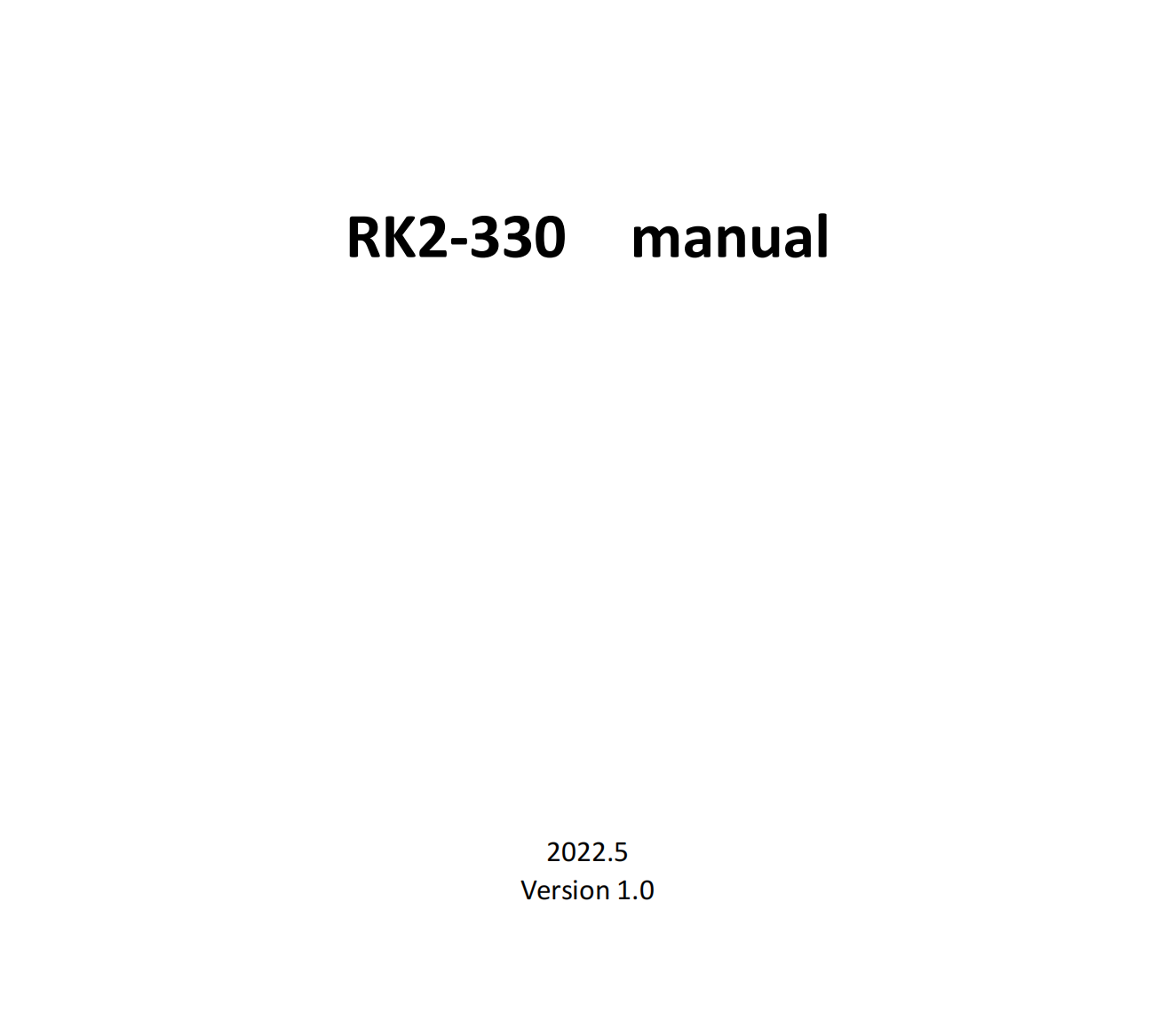 RK2 330 user manual
